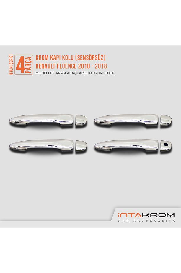 Renault Fluence Krom Kapı Kolu 4 Parça 2010 -2018 - Sensörsüz - 7