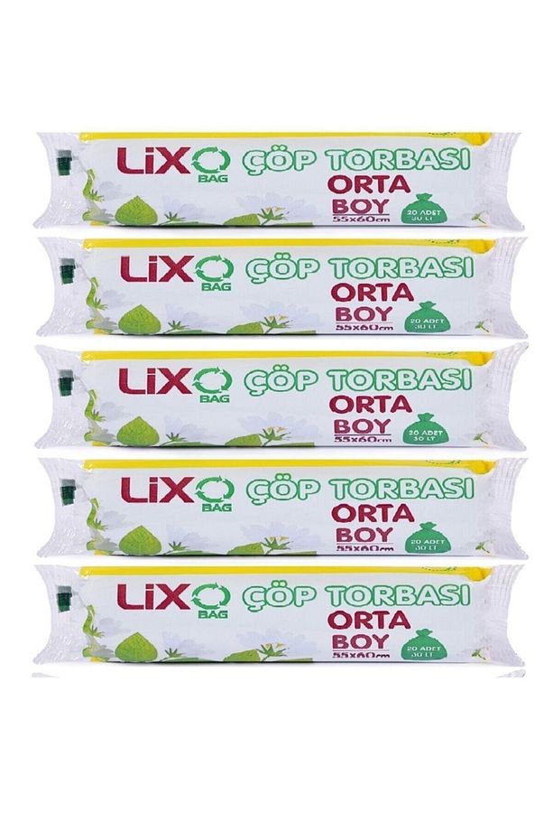 Lixo Orta Boy Çöp I 20 Li Rulo *5 Paket = 100 Adet 55*60 Cm Mavi - 1
