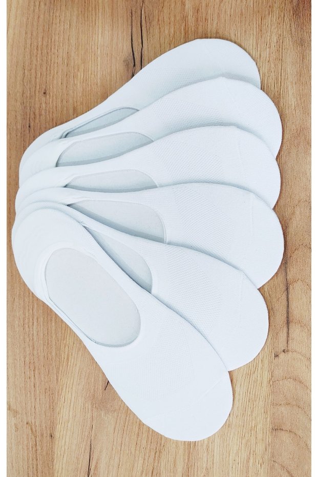 Men's 6 Pairs Bamboo Silicone Ballerina Invisible Socks