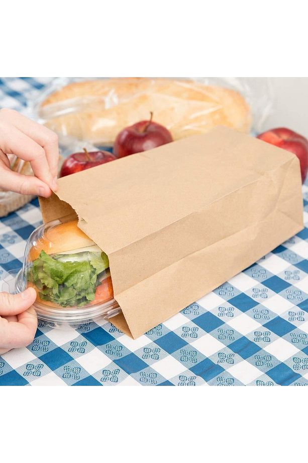 50 Adet 15x24 Kraft Şamua Kese Kağıdı Poğaça Tost Sandviç Kahvaltı Poşeti - 1