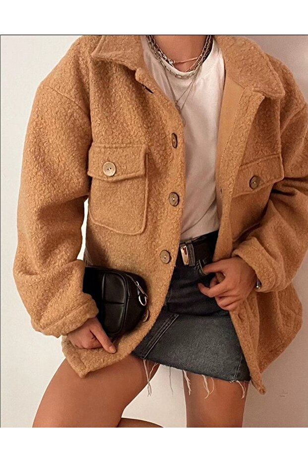 Jachetă cămașă de pluș - 2