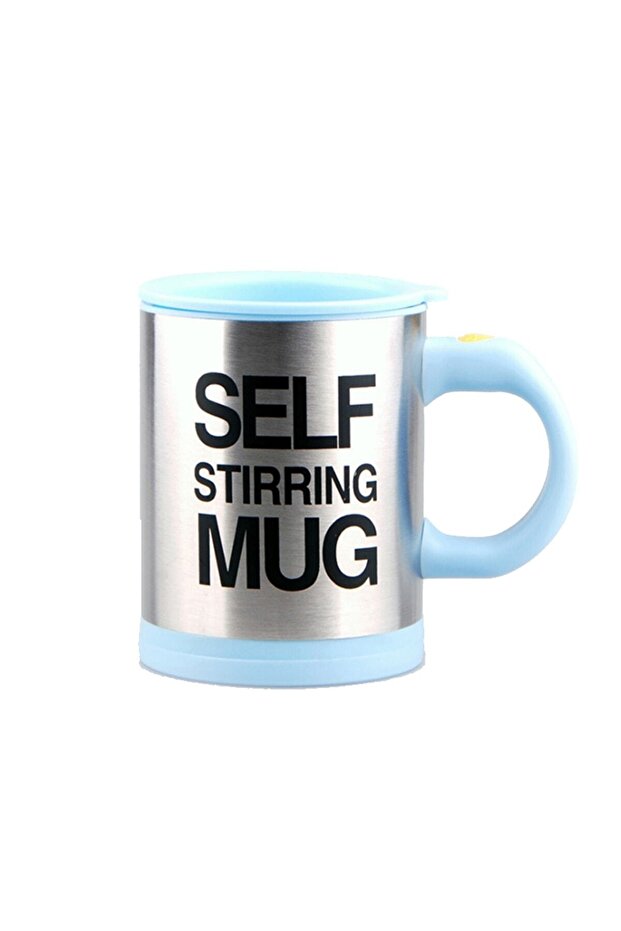 Self Stirring Mixer Mug Thermos Cup - Light Blue