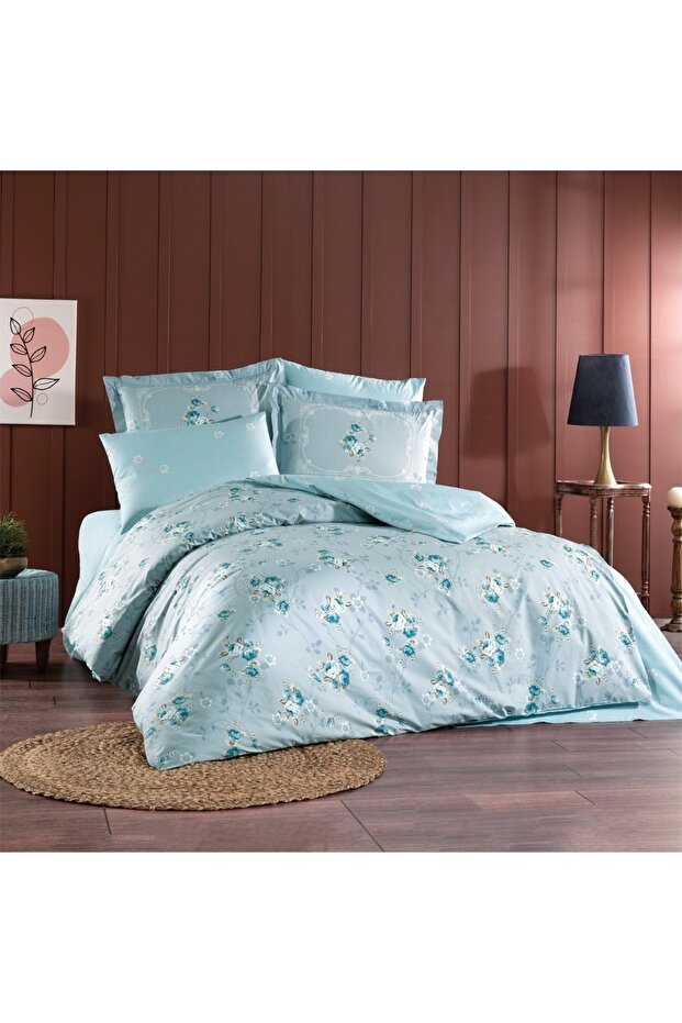 Poplin Tek Kişilik Nevresim Takımı Martha Mint - 1