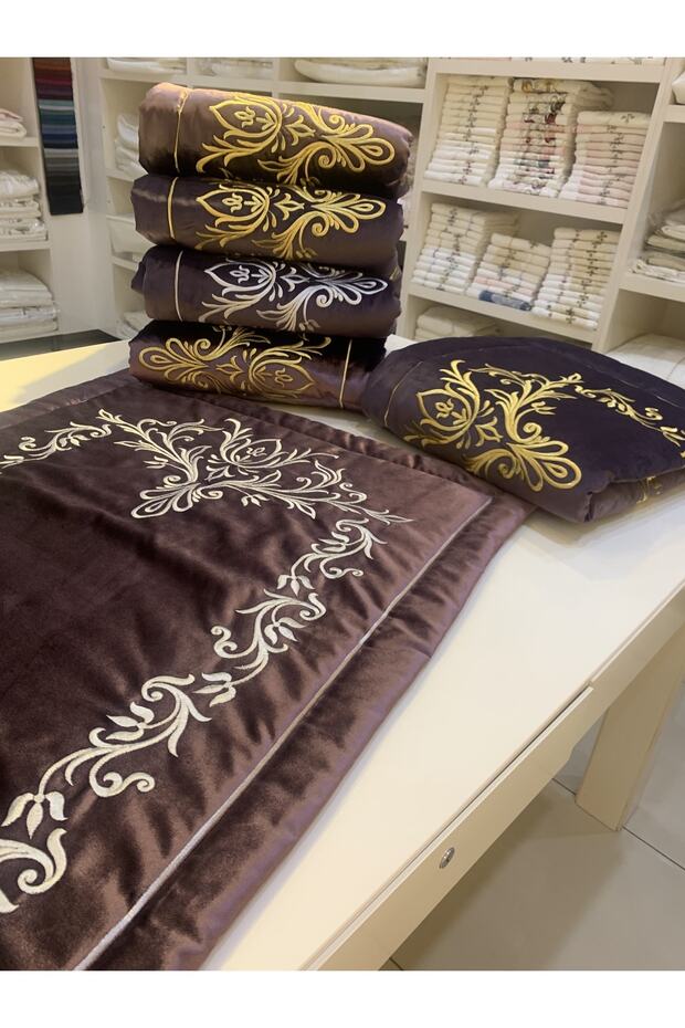 Seccade,ipek Kadife Elyaflı, Nakış Işlemeli Seccade - 3