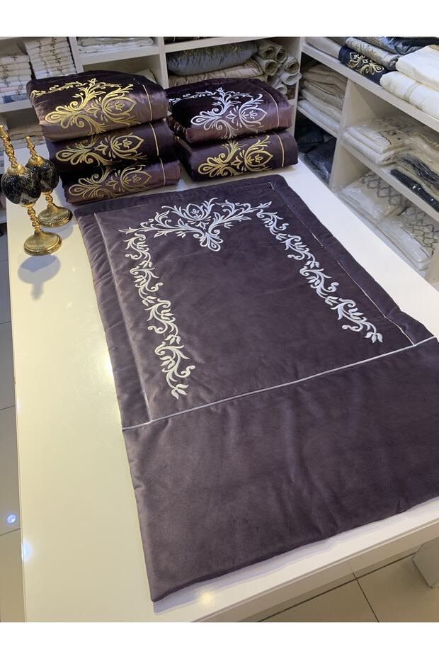 Seccade,ipek Kadife Elyaflı, Nakış Işlemeli Seccade - 6