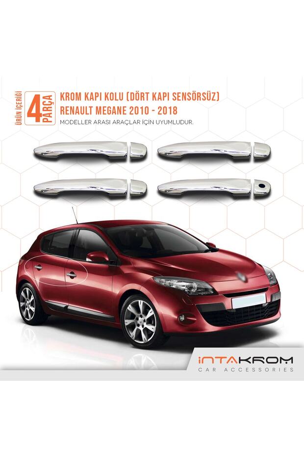 Renault Megane 3 Krom Kapı Kolu 2010 Ve Üzeri 4 Kapı - Sensörsüz - 1