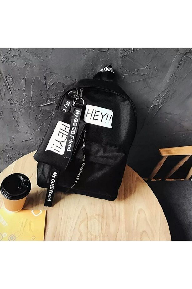 Unisex Siyah Sezonun Trend Spor Sırt Çantası - 2