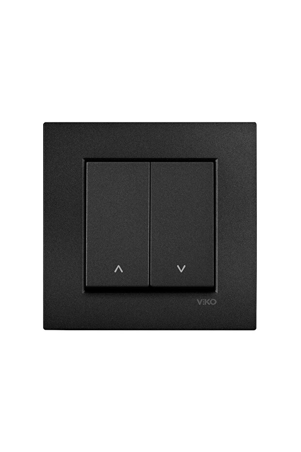 Viko Artline Novella Black Blinds Control Switch with Frame -92605516