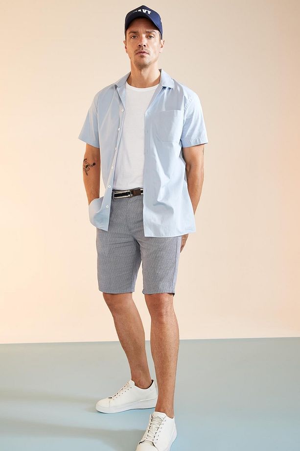 Modern Fit Basic Kısa Kollu Gömlek - 4