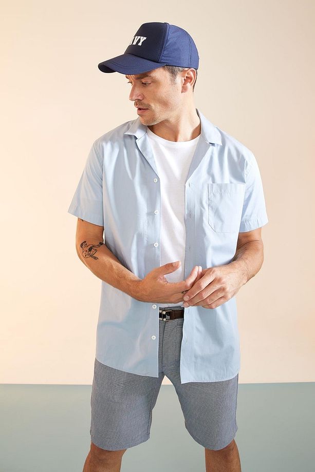 Modern Fit Basic Kısa Kollu Gömlek - 5