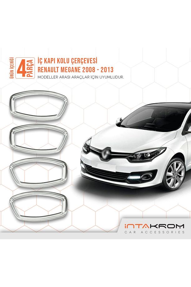 Renault Megane 3 Krom Iç Kapı Kolu 2010 Ve Üzeri 4 Parça - 1