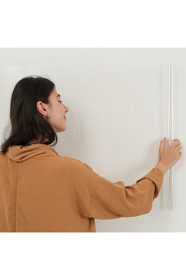 Şeffaf Yazı Tahtası 2 Adet 85x100cm Statik Akıllı Kağıt Tahta Kalem Hediyeli - 3