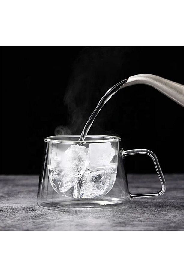 Çift Cidarlı Bardak, Isıya Dayanıklı Bardak, Kahve Bardağı, Şeffaf Cidarlı Bardak, - 6