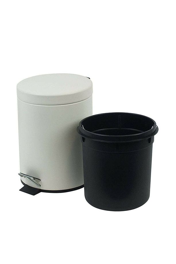 Beyaz 3 Litre Çöp Kovası Ve Klozer Fırçası Wc Fırca - 4