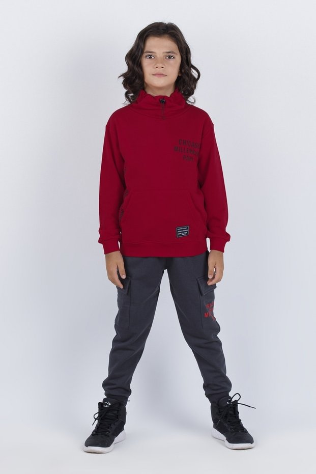 Boys' Seasonal-Winter 8-14 Years Old Side Pocket Cotton Tracksuit Set