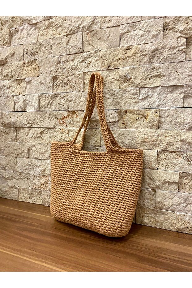 Tote Model Pamuk Makrome Çanta - 1