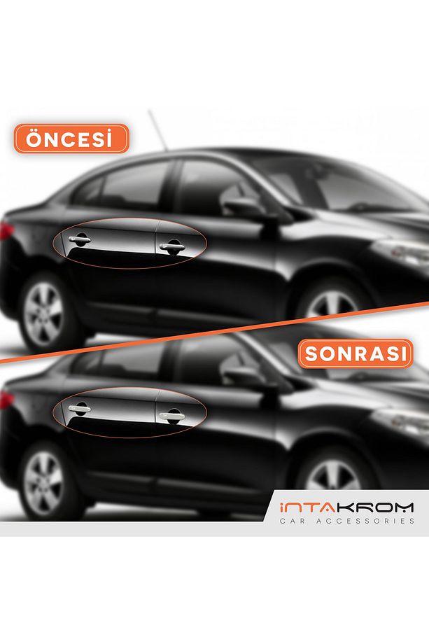 Renault Fluence Krom Kapı Kolu 4 Parça 2010 -2018 - Sensörsüz - 5