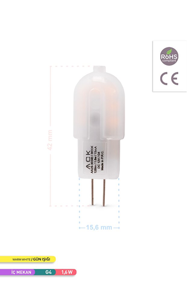 1.6w Led Kapsül Ampul 3000k Gün Işığı G4 - 3