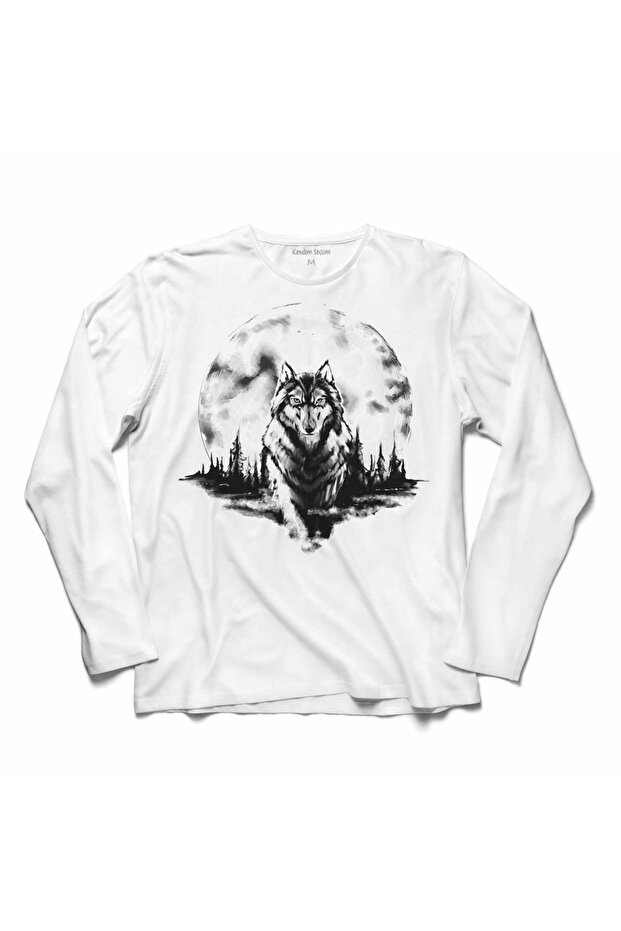 Bozkurt Head Wolf Wolf Head Göktürk Long Sleeve T-Shirt Printed T-shirt