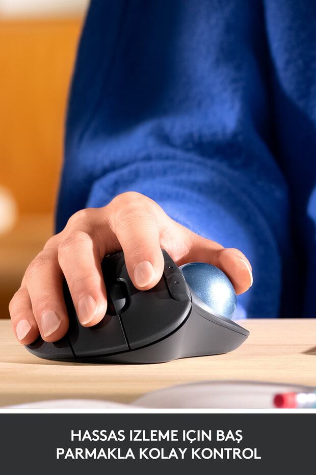 Ergo M575 Kablosuz Iztopu Özellikli Konforlu Ergonomik Mouse - Siyah - 3