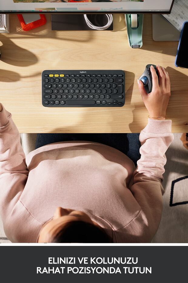 Ergo M575 Kablosuz Iztopu Özellikli Konforlu Ergonomik Mouse - Siyah - 4