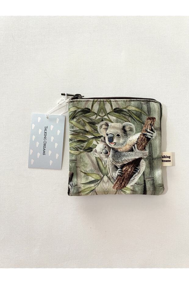 Koala Patterned Green Mini Wallet Pad Bag