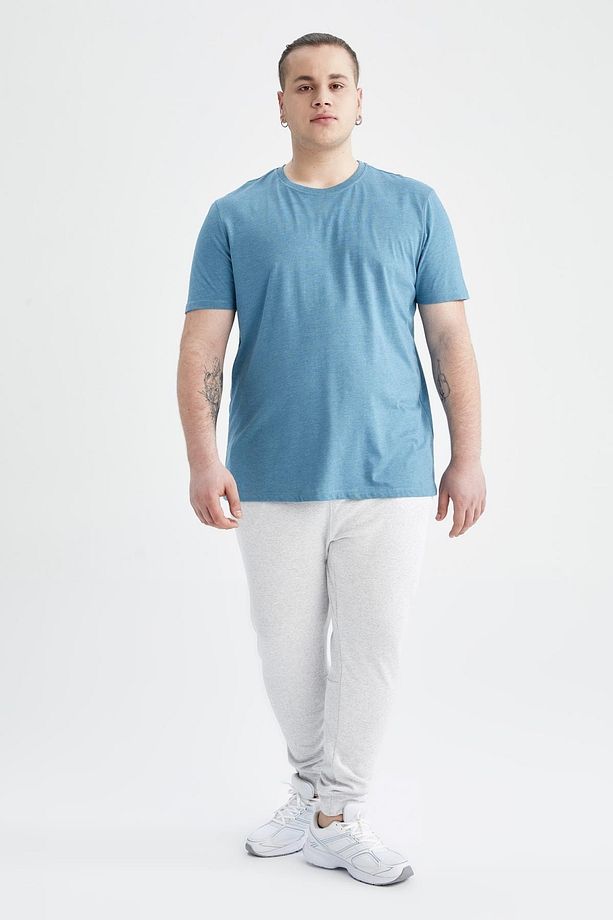 Regular Fit Bisiklet Yaka Basic Pamuklu Penye Tişört - 8