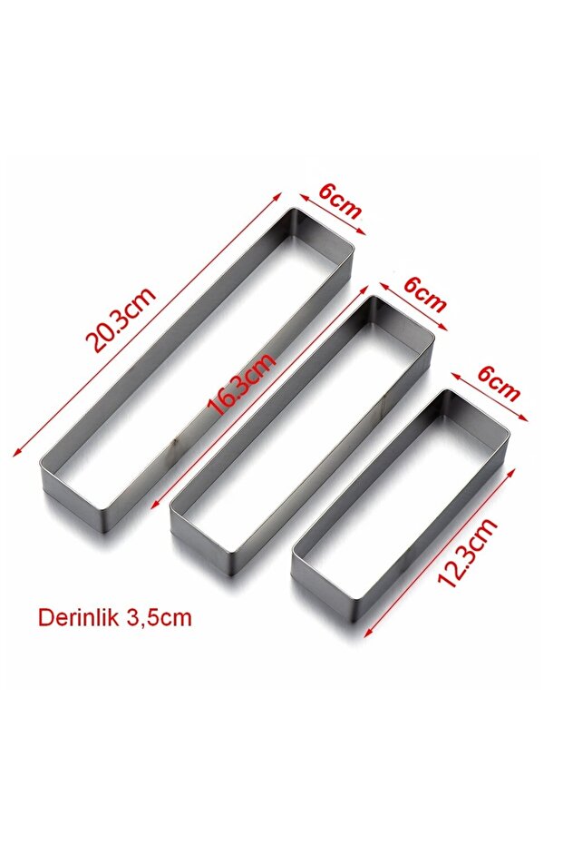 Narkalıp Dikdörtgen Tiramisu Kek Kalıbı 3 Lü - 2