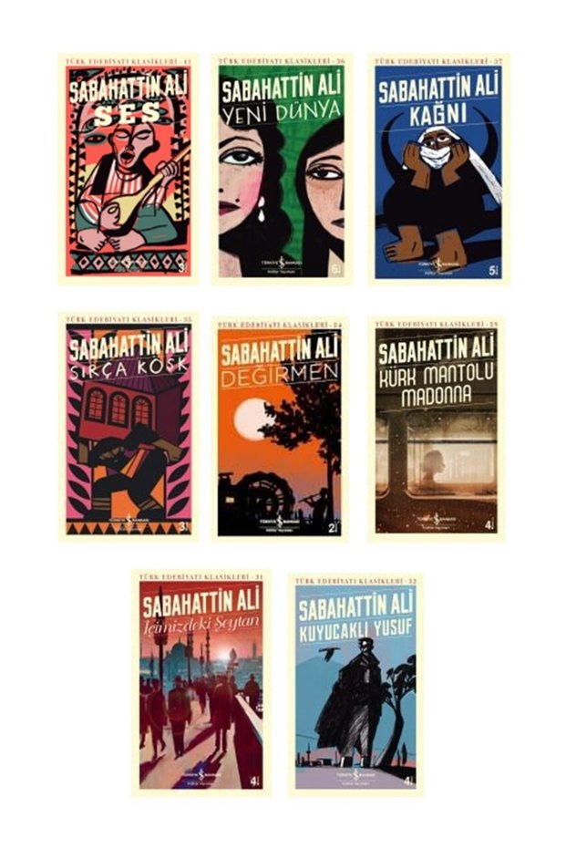Sabahattin Ali Klasikleri -Ses- kürk Mantolu Madonna - sırça Köşk - kağnı -Total 8 Books