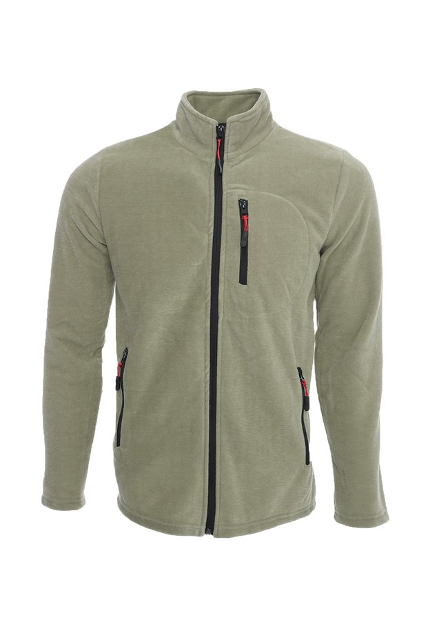 Khaki Shoftsell Fleece Women's Standard Fit Full Zipper 3 Pocket Women's Fleece Outdoor