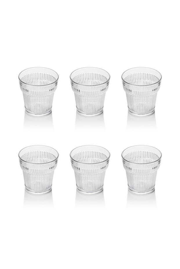 Acrylic Transparent 6-Piece Short Cup & Water Soft Drink Coffee Side Cup 300 Ml (Not Glass)