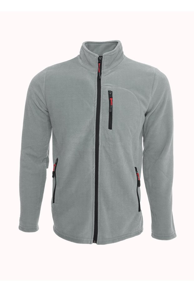 Painted Gray Shoftsell Fleece Daily Standard Mold Comfortable Full Zipper 3 Pocket Women's Fleece Outdoor