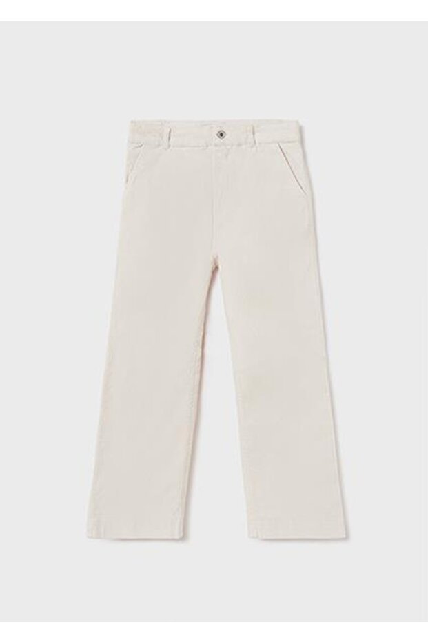 Girl's Beige Trousers with Laces