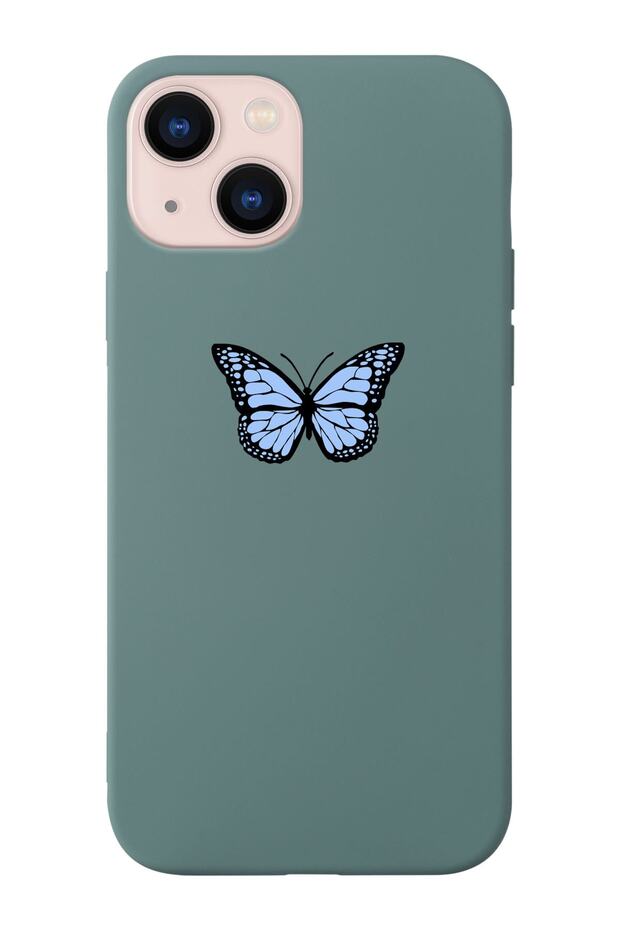 حافظة هاتف من جلد الغزال بتصميم الفراشة المتوافقة مع هاتف Iphone 14