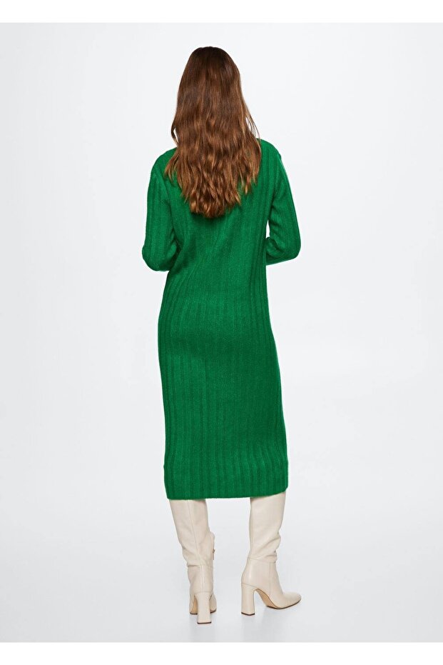 Lastikli Midi Boy Elbise - 4