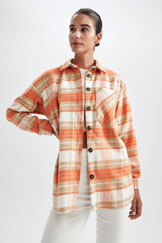 Shirt Collar Flannel Long Sleeve Shirt