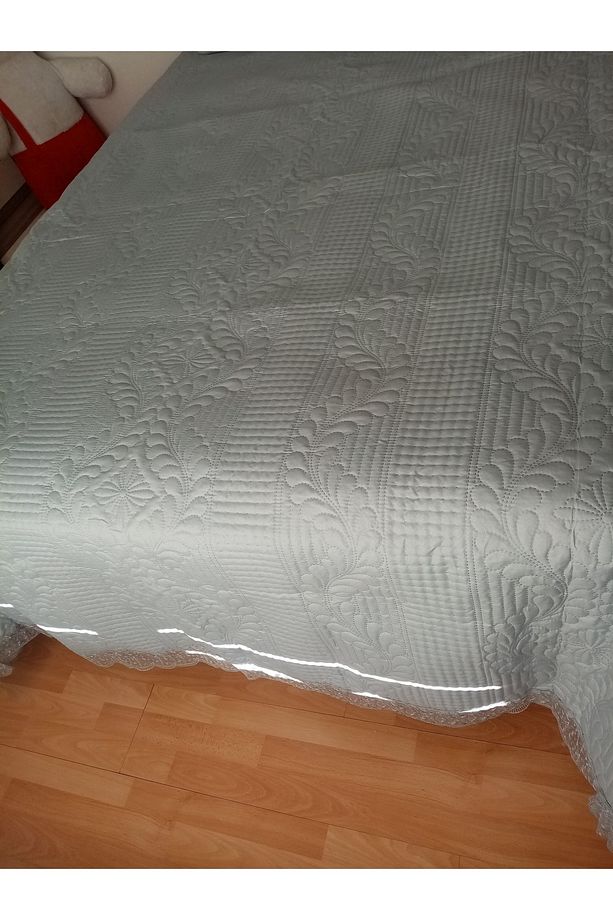 Bade Çift Kişilik Yatak Örtüsü, Yatak Takımı - Gri (BEDDİNG SET) - 6
