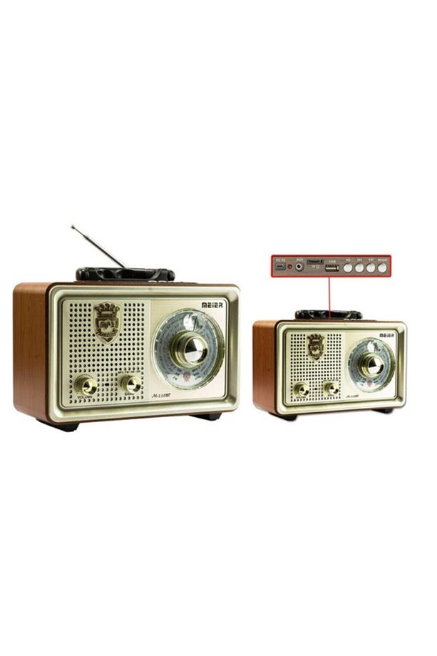 Nostaljik Retro Ahşap Bluetooth Fm Radyo M-110bt - 5