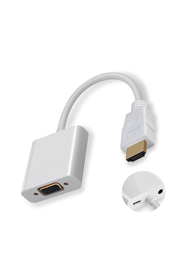 Hdmi To Vga Kablo Uydu Macbook Projeksiyon Ps3 Ps4 Xbox Raspberry Pi Receiver Ses Ve Güç Kablolu - 5