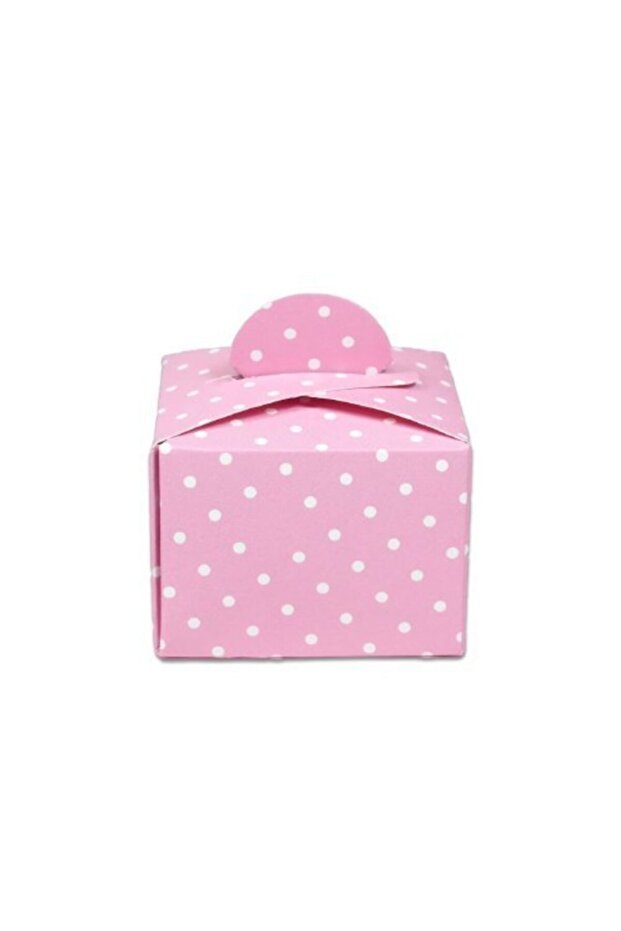 50 Pieces Pink Square Polka Dot Turkish Delight Box