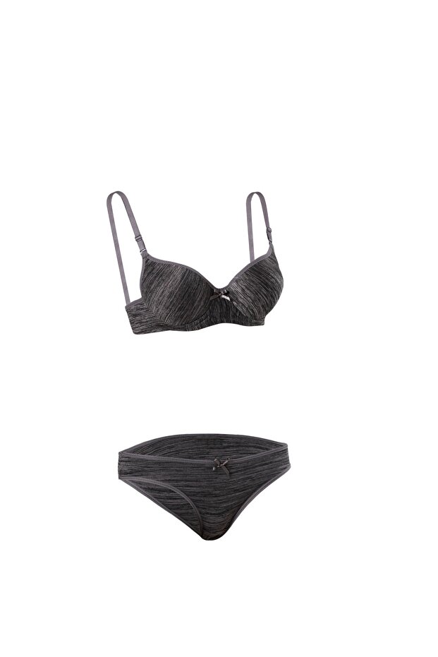Ebru Supported Melange Smoked Suede Set
