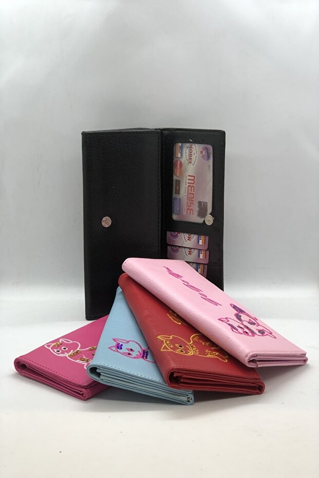 Kedi Işlemeli Bayan Cüzdanı - 4