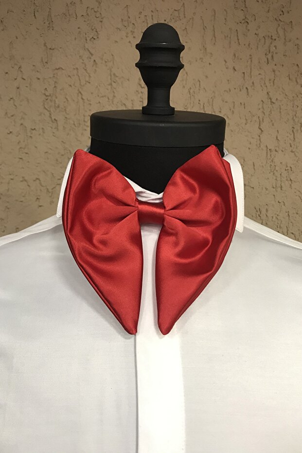 Red Men's Big Bow Tie - 1