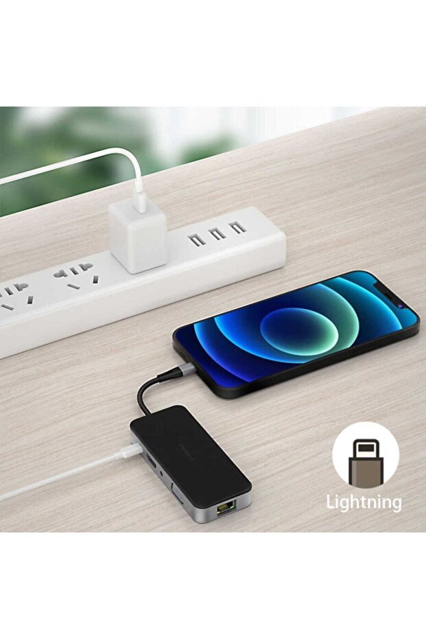 Alpha 921hrt Lightning Hub Çoğaltıcı 2 Usb+sd+hdmıvga+typec+rj45 - 5