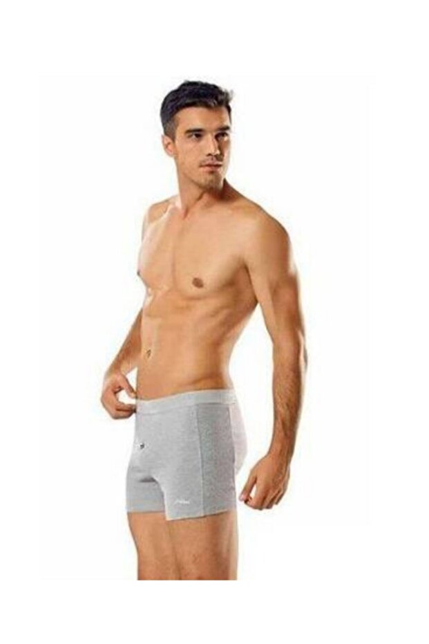 Men's Gray Buttoned Lycra Boxer - 1