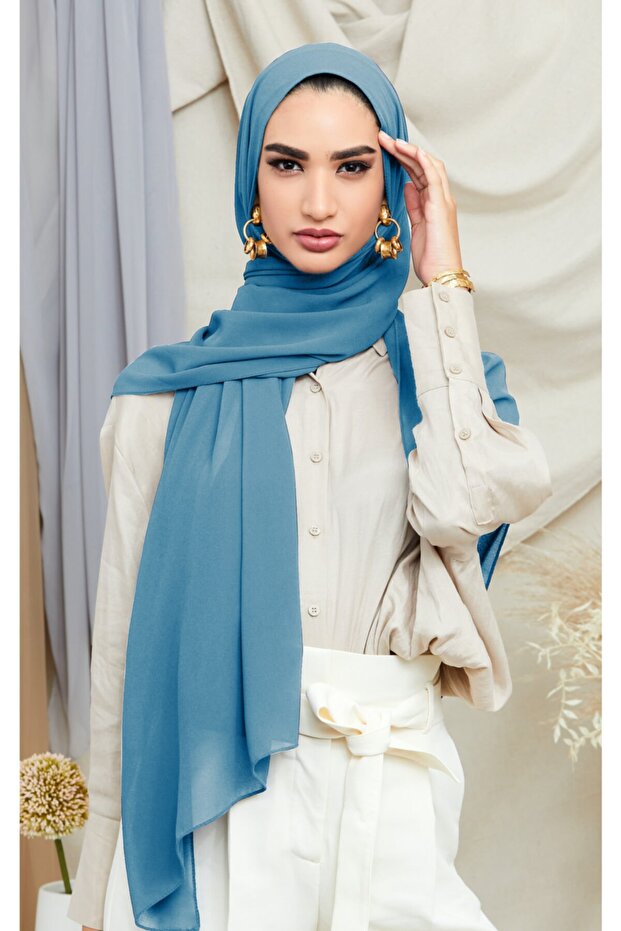Women's Indigo Medina Silk Shawl