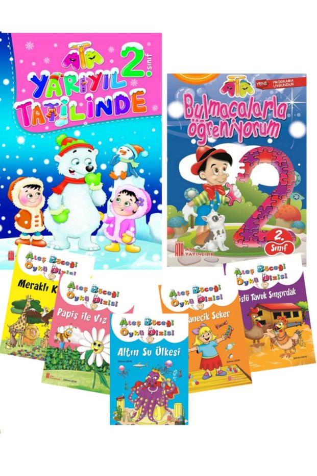 2Nd Grade Ata Test All Lessons Learning with Puzzles Colorful 5-Story Set