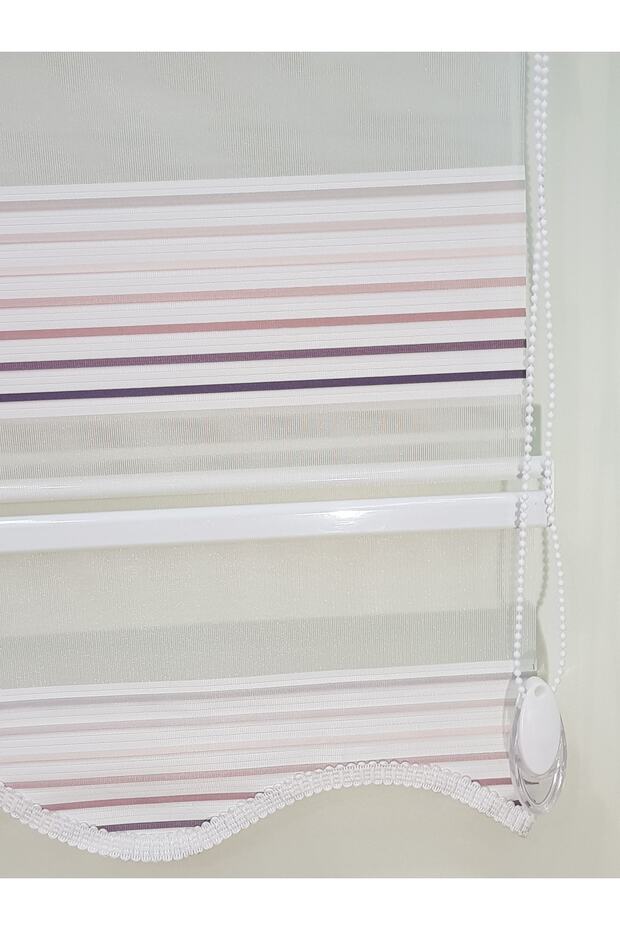 Renk Geçişli Pliseli Zebra Stor Perde ( Lila ) - 5