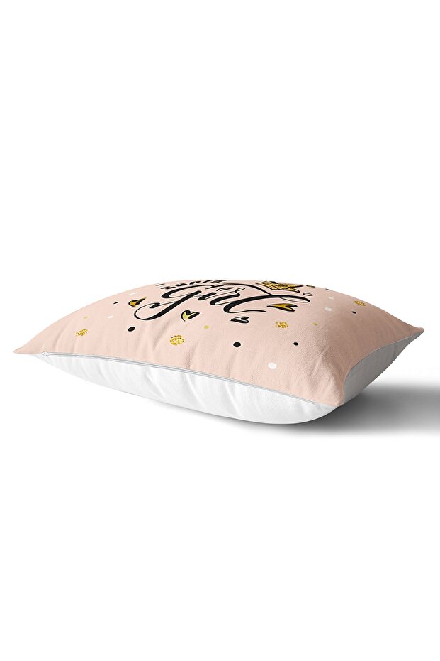 Super Girl Text Patterned Digital Printed Decorative Rectangular Throw Pillow Cover - 2