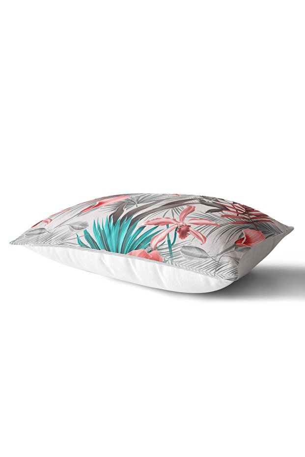 Leaf Patterned Digital Printed Rectangular Pillow Cushion Cover - 2
